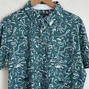 Druids Golf Polo Green Black White Floral‎ AOP Performance Large